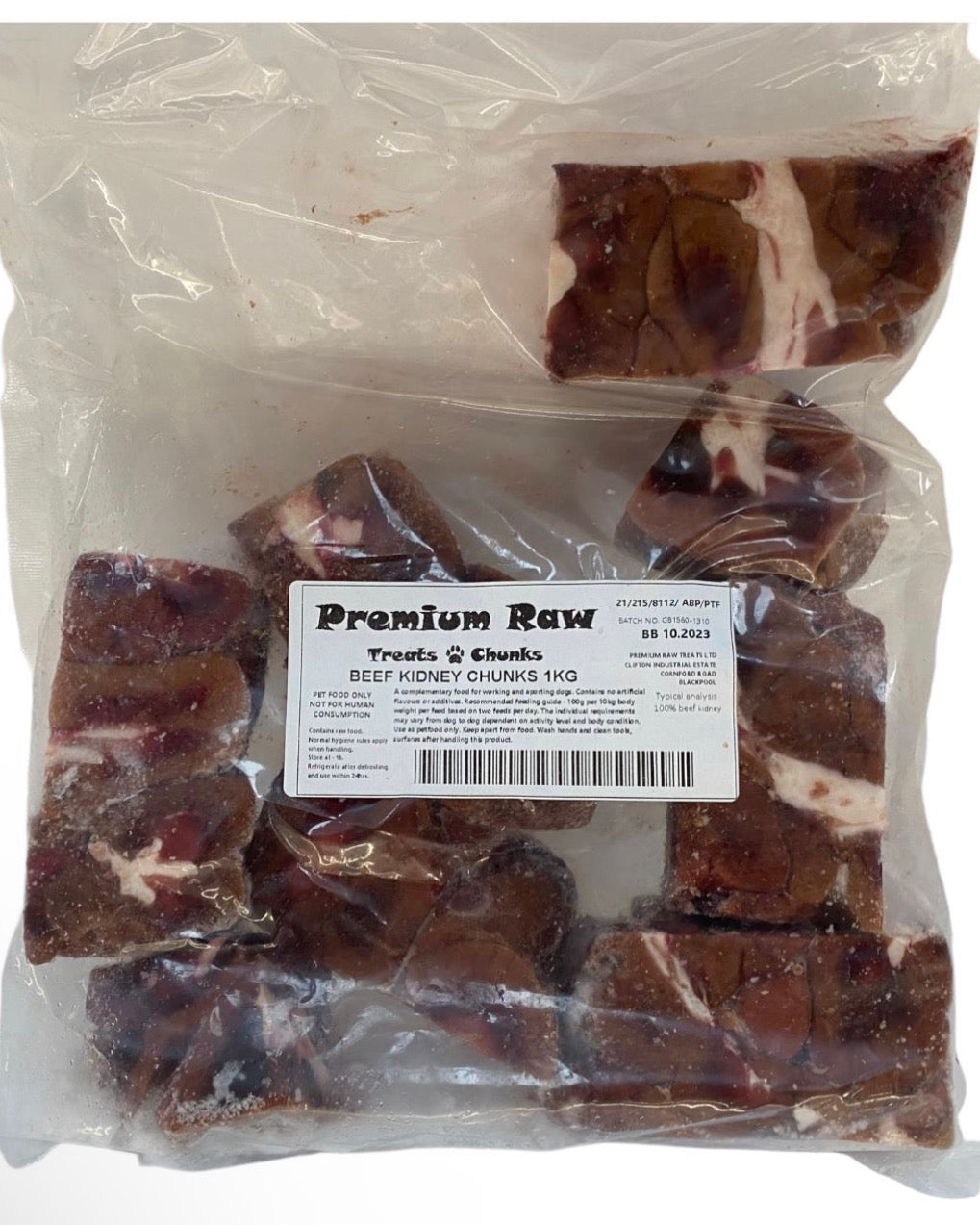 1 kg premium raw beef kidney chinks