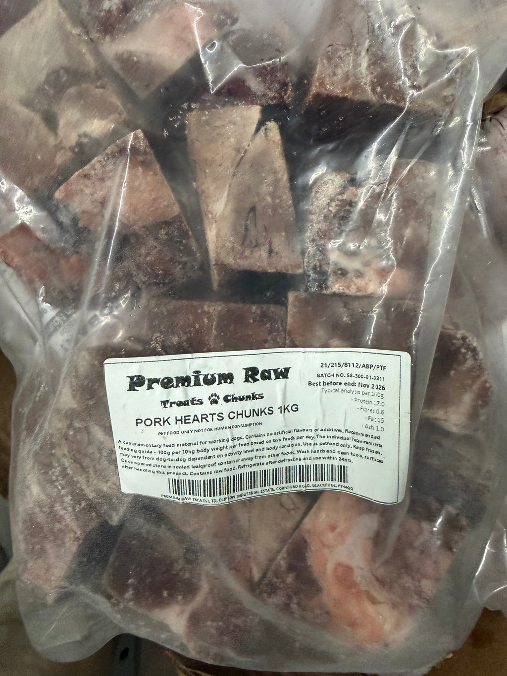 1kg pork hearts