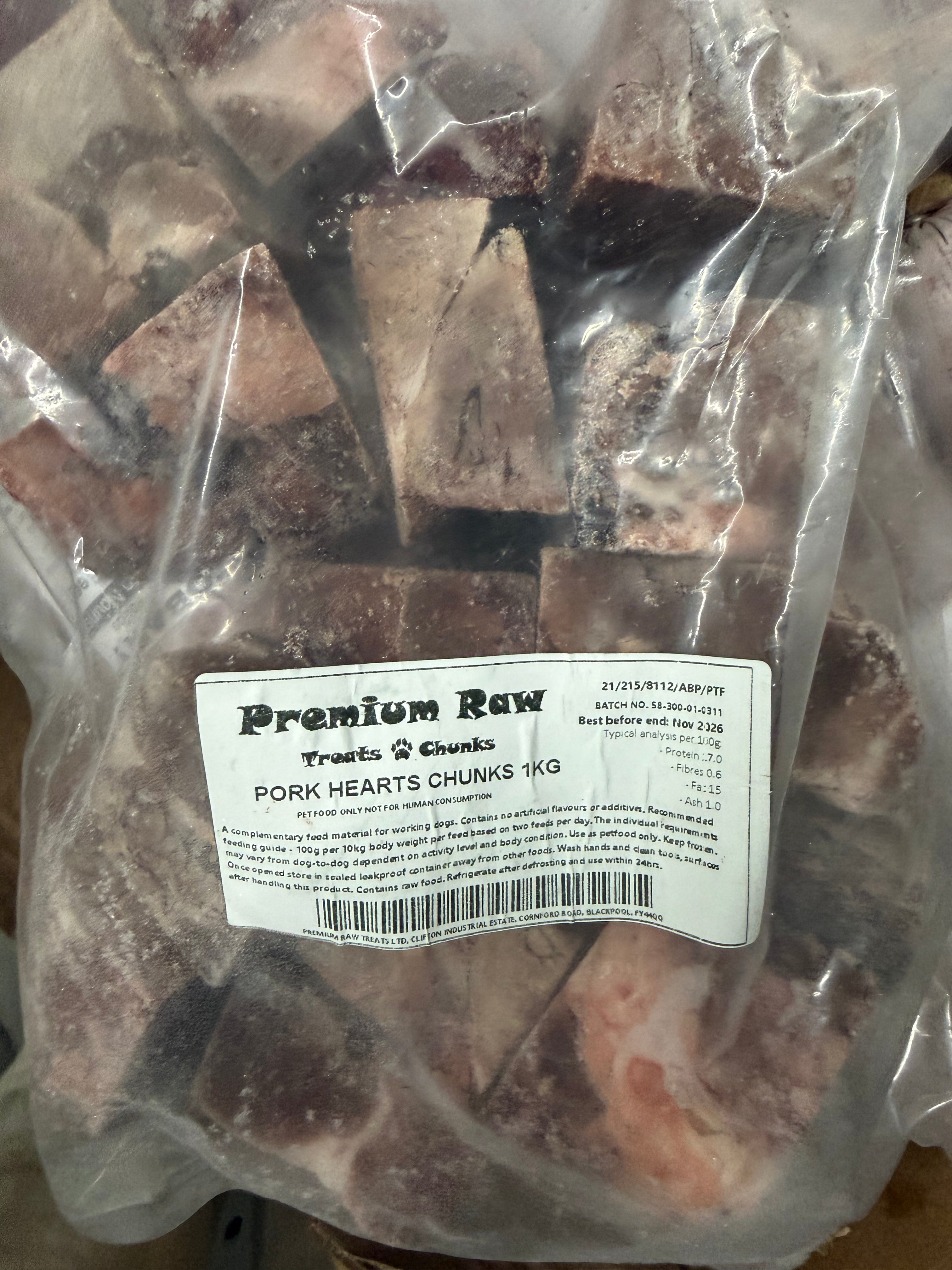 1kg pork hearts