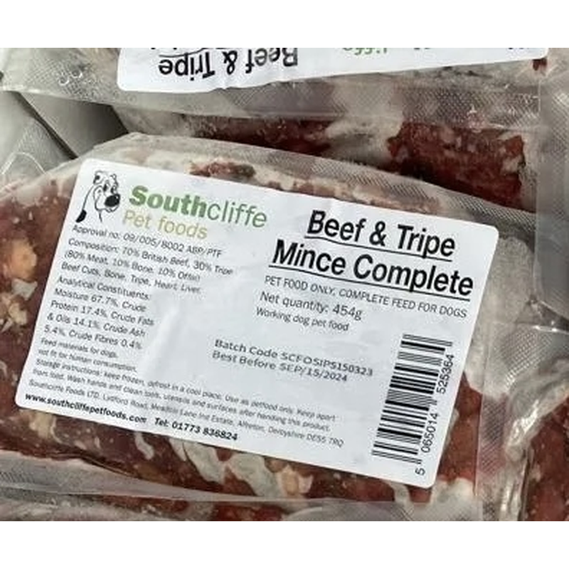 Beef and tripe 80-10-10 454 grams
